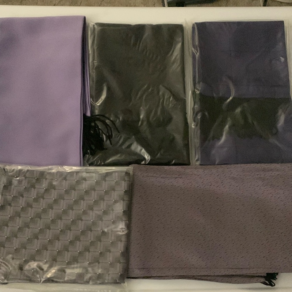 Five dress scarves